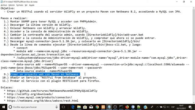 RESTFul con WildFly en un proyecto Maven Netbeans 8.2 accediendo a MySQL смотреть онлайн