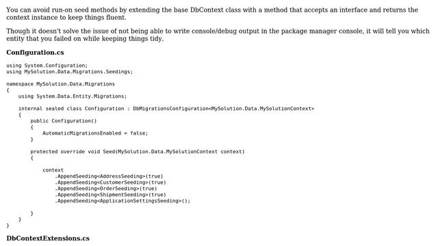 Long-running Seed method with Entity Framework code-first смотреть онлайн