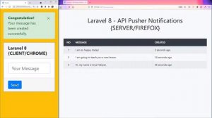 Laravel 8 Pusher Notification (Cient Server) REALTIME DATABASE!!!