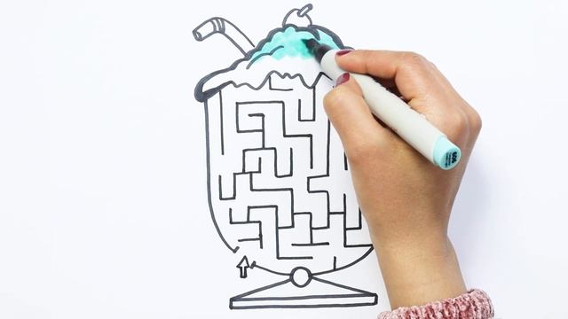 Как нарисовать Молочный коктейль лабиринт с MiMi | Раскраски детей HD | Рисование и окраска смотреть онлайн