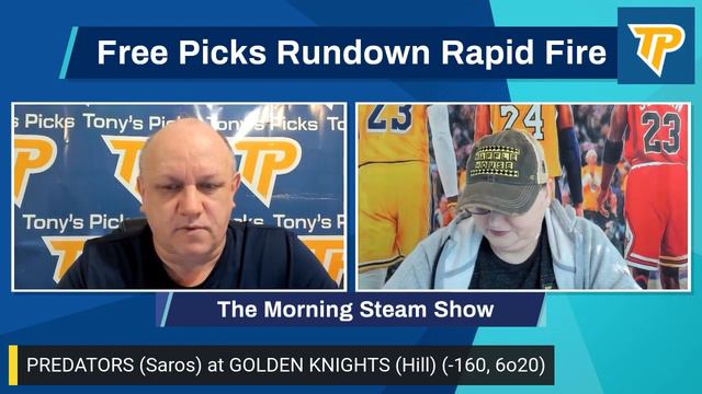 Nashville Predators vs Vegas Golden Knights 12/31/2022 FREE NHL Odds and Picks on Morning Steam Sho
