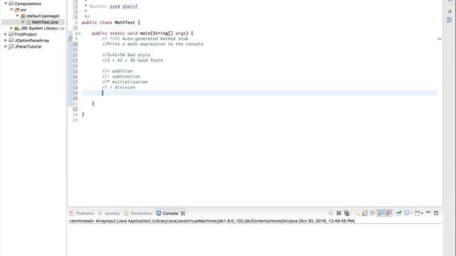 Java Tutorial #2: Coding Style and Computing Expressions смотреть онлайн