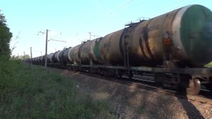 Электровоз ВЛ80т-995 товарняк с цистернами с толкачём ВЛ80к-550 в хвосте