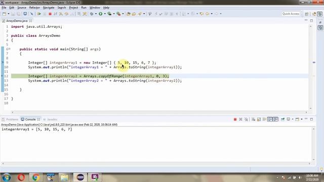How to use copyOfRange(T[] original, int from, int to) method of Java.util.Arrays Class?