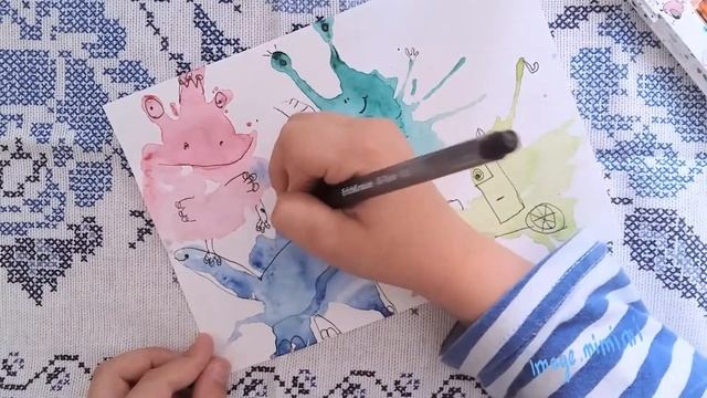 Развиваем воображение при помощи акварели и коктейльной трубочки смотреть онлайн