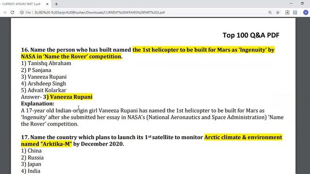 SSB : Smartly Current Affairs May 2020 with Explanation смотреть онлайн