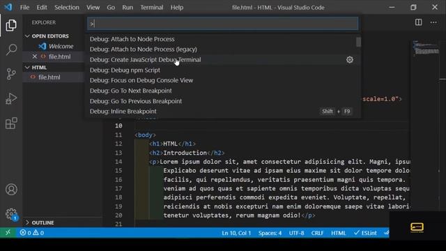 How to Create a HTML WebPage using Visual Studio Code