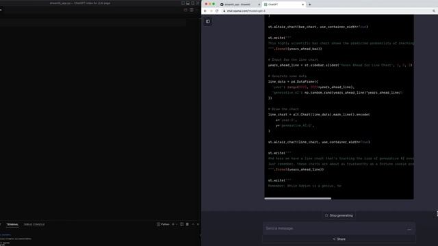 Write a Streamlit app in seconds using ChatGPT смотреть онлайн