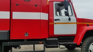 Получили новую пожарную машину, для тушение лесных пожаров.