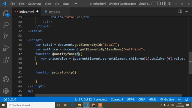 How To Calculate Table Column Value By Javascript || Javascript Tutorial || Javascript Course || Js