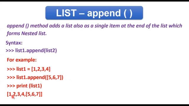 append () List Method in Python || List (Part-8) || Python Tutorials-Class 11 & 12CS