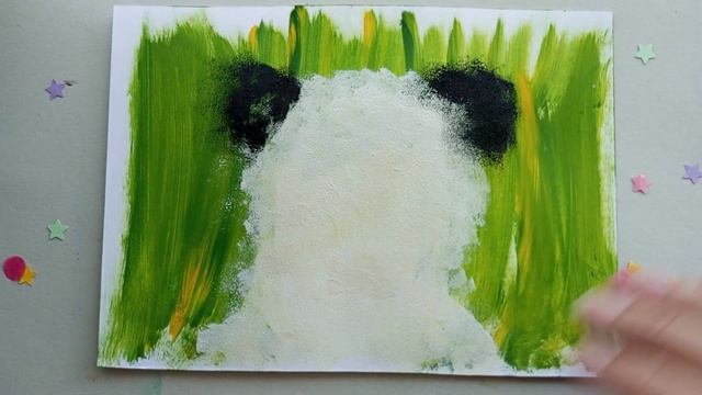 Как нарисовать панду. Рисуем губкой для мытья посуды смотреть онлайн