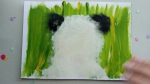 Как нарисовать панду. Рисуем губкой для мытья посуды