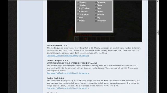 minecraft 1.5.1: mod RECIPE BOOK смотреть онлайн