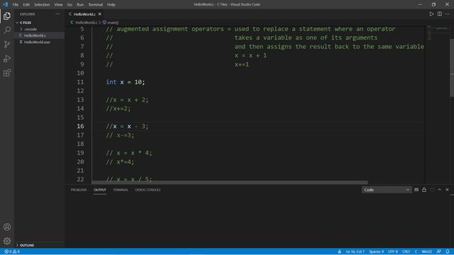 C augmented assignment operators ?