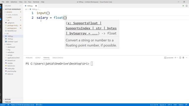 Problem Solving With Python - URI Online Judge 1009 [ Salary with Bonus ]