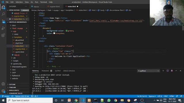 ?Flask Tutorial - Flask Dashboard Design ? Flask Project Rest API ? Flask Framework Python Tamil