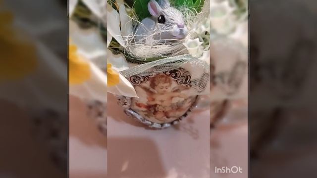 Пасхальная композиция своими руками. Декупаж, флористика.