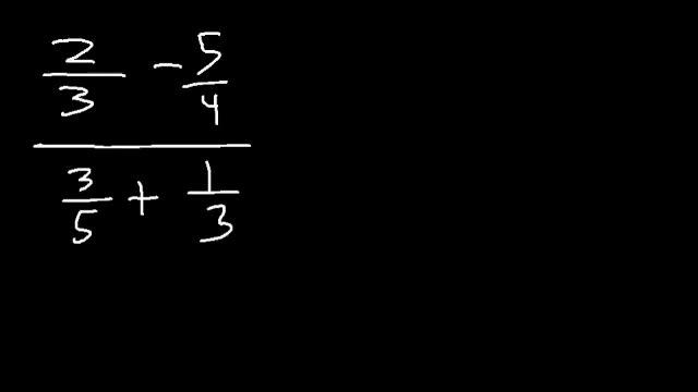 Algebra - Simplifying Complex Fractions