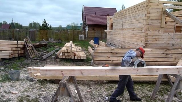 Усиление стены деревянного дома при помощи профилированной балки смотреть онлайн