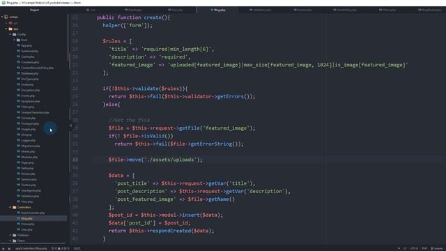 CodeIgniter 4 RESTapi Server - Part 4 - Image File Upload