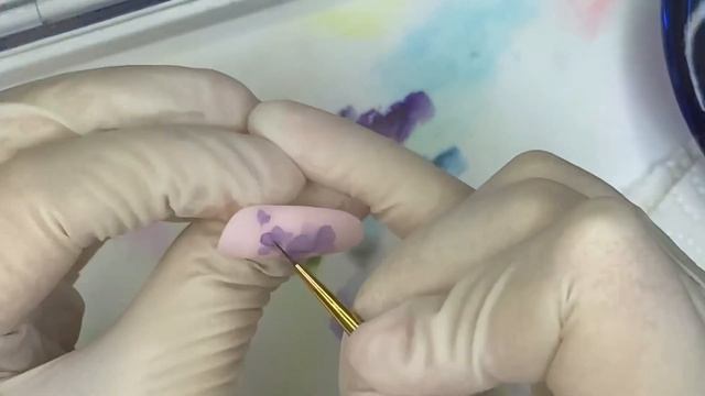 Акварель на ногтях / Aquarelle nail art