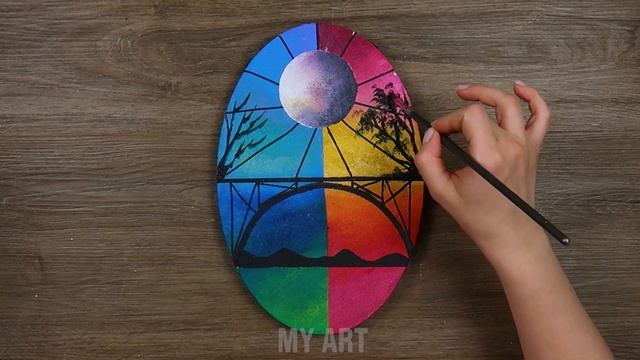 How to Draw Easy Bridge Painting Tutorial｜Satisfying Acrylic Painting смотреть онлайн