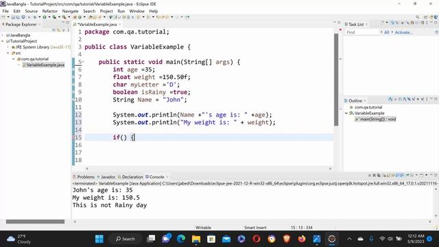 Java Programming tutorial Variables examples