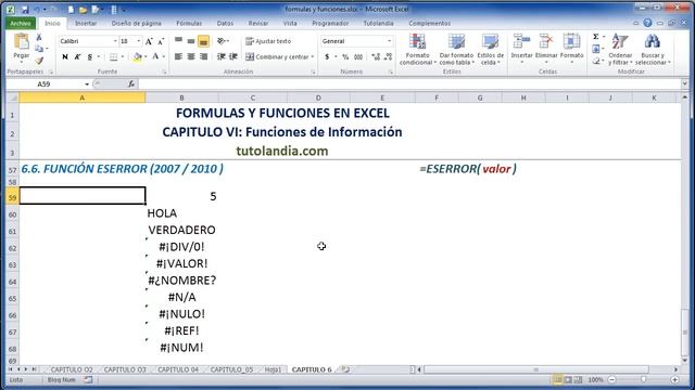 6.6 Función Eserror: Fórmulas y Funciones en Excel смотреть онлайн
