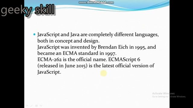 Introduction to java script || what is java script || java script in short intro  #geekyskill