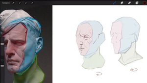 Про обмазки, построение и рисование с фотографии в Procreate.1 ч из цикла лекций по анатомии.Портре
