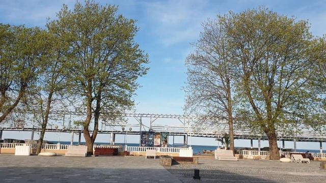 Снова купаются. Пляж Лазаревский. Прогулка по парку. Солнечно но ветрено. Погода 26 апреля 2023.Соч