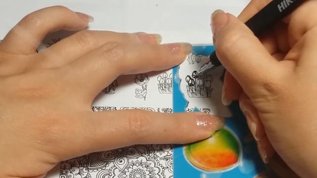 Гелевая ручка VS стемпинга. Gel pen VS stamping. смотреть онлайн