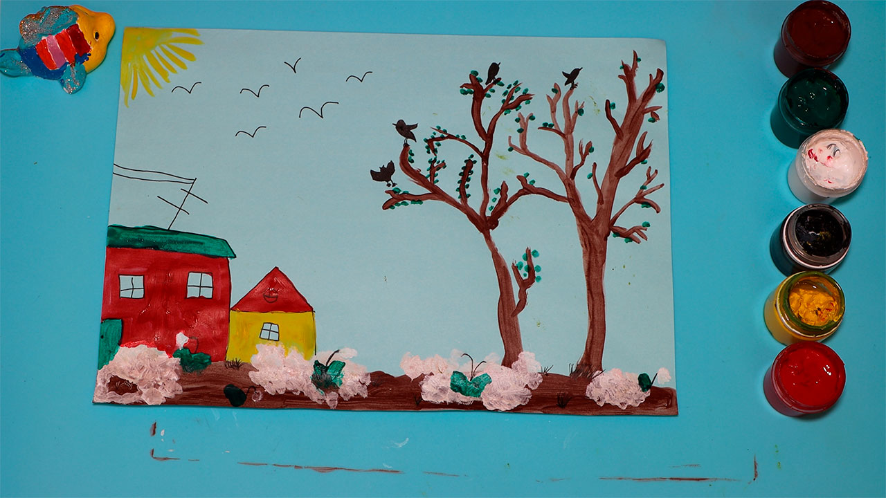 Рисунок для детей, рисунок весна, рисование, рисуем поэтапно, детский, лёгкий рисунок, в сад,в школу