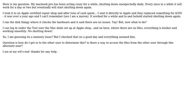 Apple: Macbook Pro (mid 2010) shutting down upon boot up