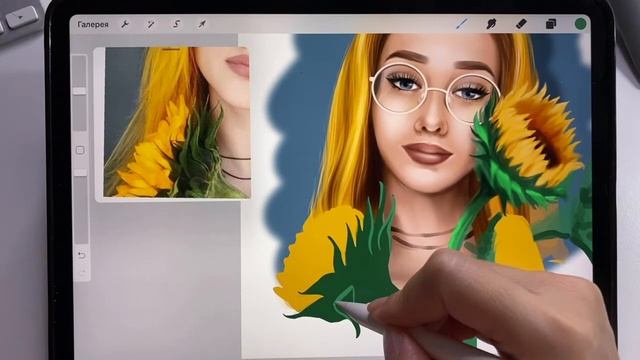 Пошагово рисуем подсолнухи в Procreate on iPad. Работа со слоями. VALLEG ACADEMY