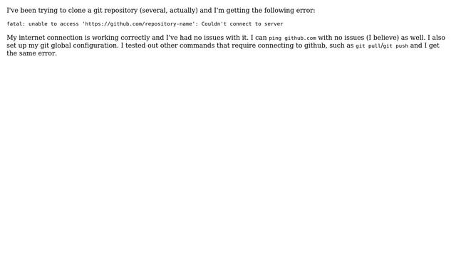 Unix & Linux: Unable to access GitHub; Couldn't connect to server смотреть онлайн