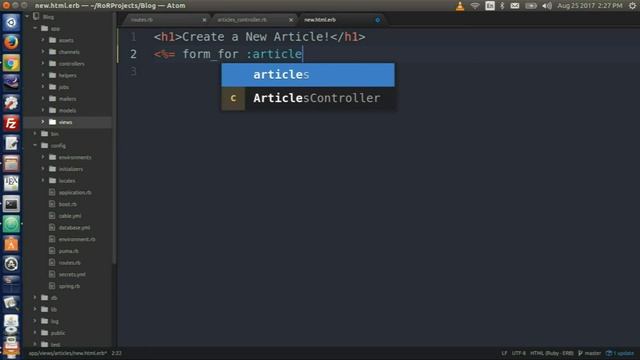 Ruby on Rails 5 Beginner's Tutorial - 2/17. Controller, Action, View, Routes, and Forms смотреть онлайн