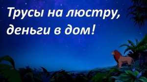 ТРУСЫ НА ЛЮСТРУ, ДЕНЬГИ В ДОМ