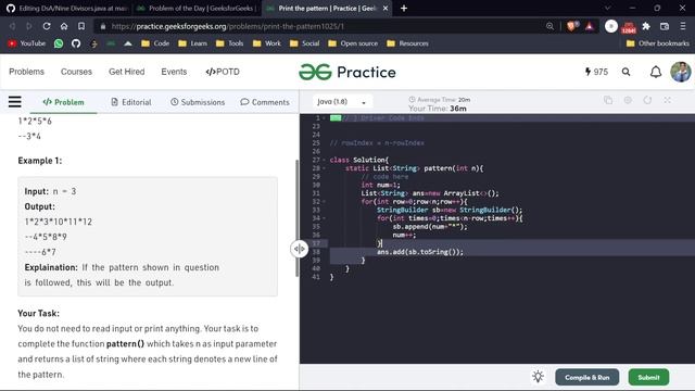 Day 64 - Print the pattern || Pattern Finding || GFG POTD 4 September смотреть онлайн