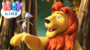 Le Lion et la Souris fable  Conte de fée en Français | HeyKids - Dessins animés