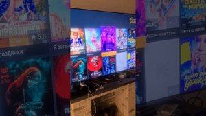 Приставка с голосовым пультом на двухметровом телевизоре Самсунг Qled