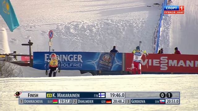 БИАТЛОН. КМ 2014-15. Антерсельва (Италия). Женщины. Спринт 7,5 км. (Спорт 1). 23.01.2015. 1080p. смотреть онлайн
