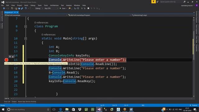 Csharp Basics| Read(),ReadKey() and ReadLine()