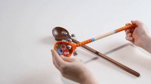 Русский народный музыкальный инструмент "Ложки длинные с бубенцами", ТМ "Мастерская Сереброва"