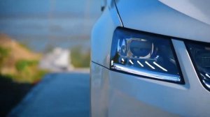 Передние фары Шкода Октавия А7 2017 2019 модель №1, комплектЛ+П, би LED линза, ДХО, арт:MF HL 00065