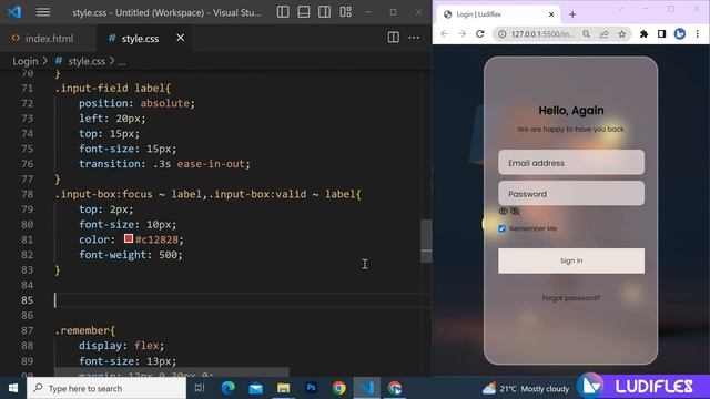 Animated Login and Register Form with HTML, CSS & JavaScript