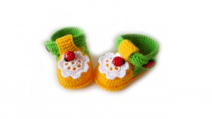 Пинетки летние спицами ромашка Василиса