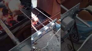 Электропривод для мангала из моторчиков от микроволновки