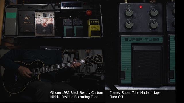 Gibson 1982 Black Beauty Custom with Ibanez Super Tube MIJ SOL смотреть онлайн